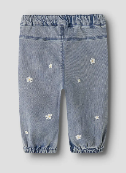 Name It Rose Mom Jeans - Light Blue Denim/Flowers