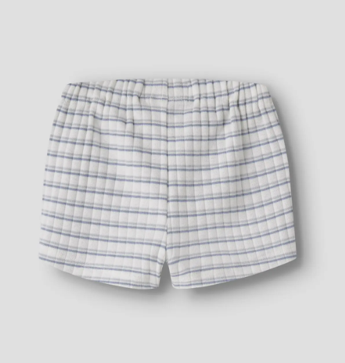 Lil Atelier Haldur Loose Shorts - Coconut Milk/Dusty Blue