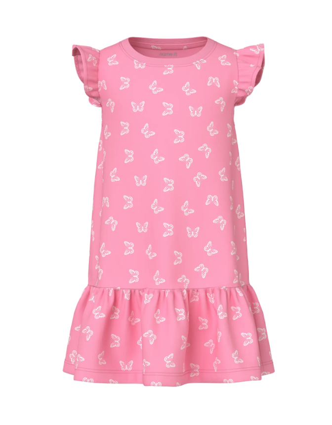 Name It Vida Dress - Pink Drink/Butterflies