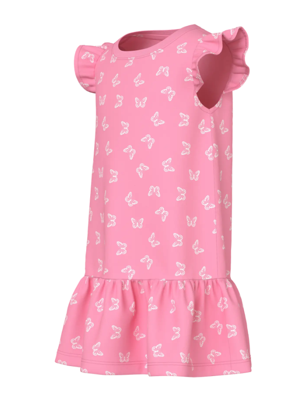 Name It Vida Dress - Pink Drink/Butterflies