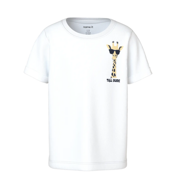 Name It Vux - SS Reg Top - Bright White/Giraffe