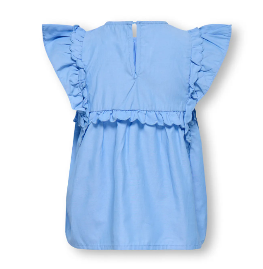 Only Mini Clare - SS Ruffle Top - Cornflower Blue