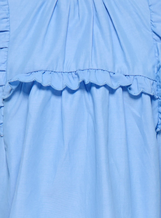 Only Mini Clare - SS Ruffle Top - Cornflower Blue