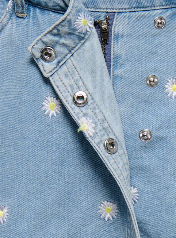 Only Mini Lesly - Daisy Denim Skort - Light Blue Denim