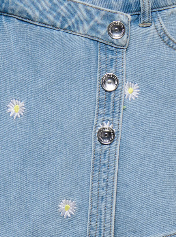 Only Mini Lesly - Daisy Denim Skort - Light Blue Denim