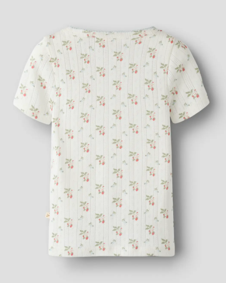 Lil Atelier Rachello - Dap SS Slim Top - Coconut Milk/Strawberry