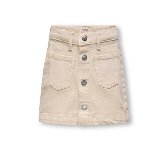 Only Mini Amazing - Col Skirt Tai Denim - Oatmeal