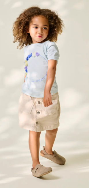 Only Mini Amazing - Col Skirt Tai Denim - Oatmeal