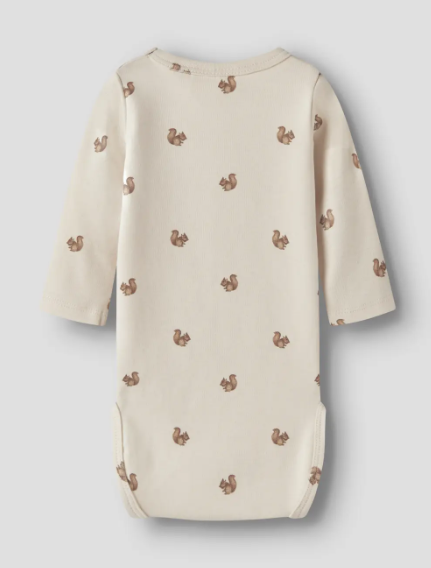 Lil Atelier Layo - Kim LS Slim Body NOOS -Turtledove/Squirrel