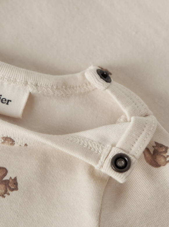 Lil Atelier Layo - Kim LS Slim Body NOOS -Turtledove/Squirrel