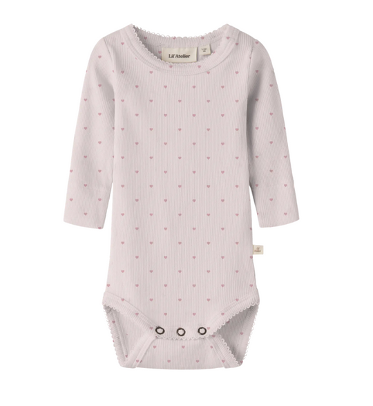 Lil Atelier Gago - LS Slim Body NOOS - Hushed Violet/Heart