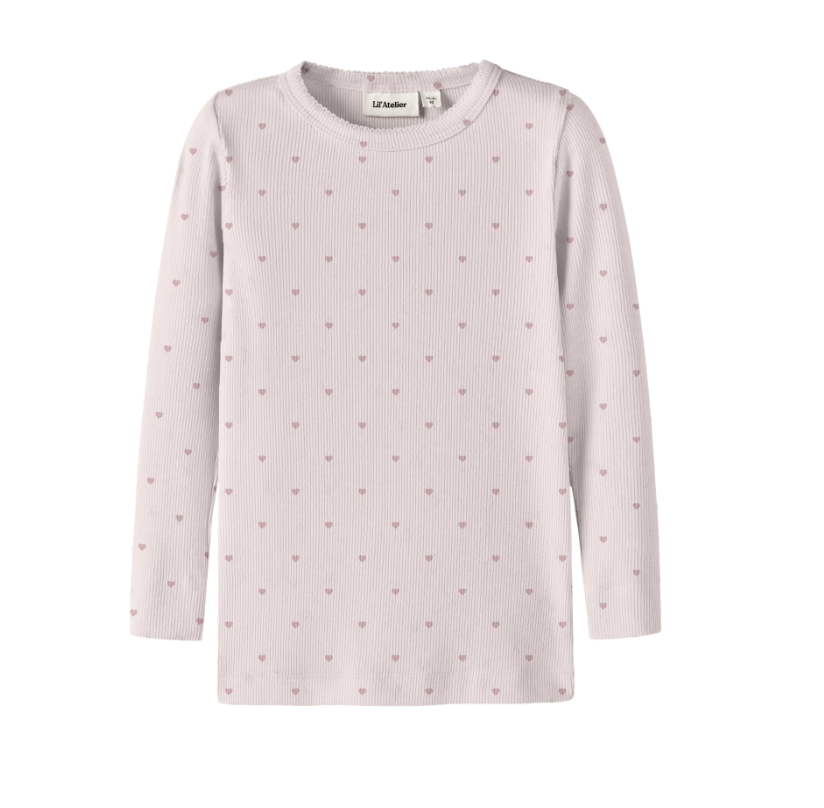Lil Atelier Gago - LS Slim Top NOOS - Hushed Violet/Heart