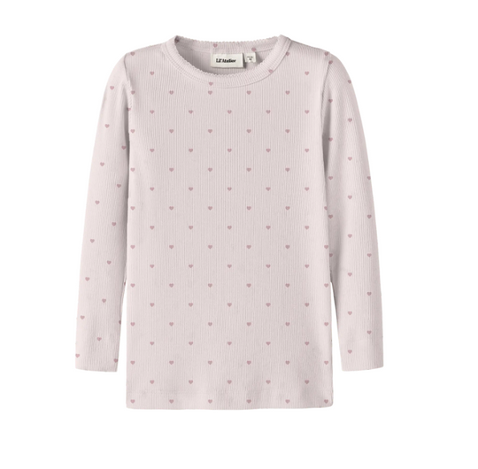 Lil Atelier Gago - LS Slim Top NOOS - Hushed Violet/Heart