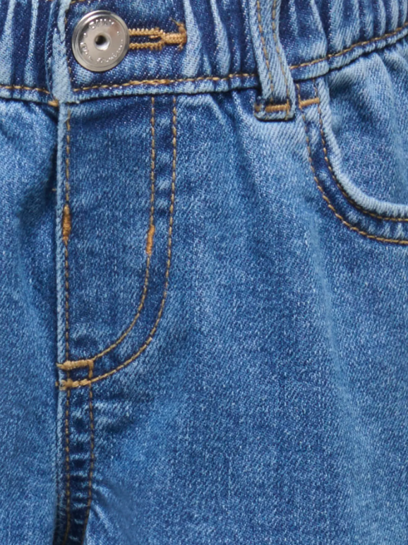 Only Mini Enna - Wide Frill Denim Jeans -  Medium Blue Denim