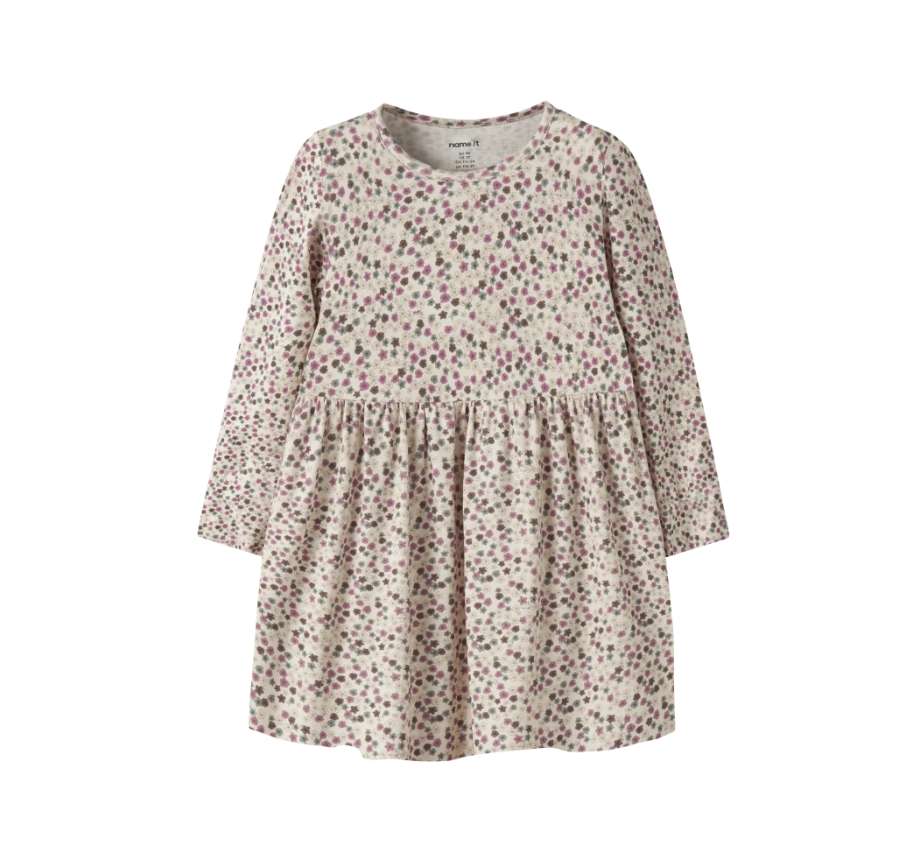 Name It Lianna - LS Dress - Antique White