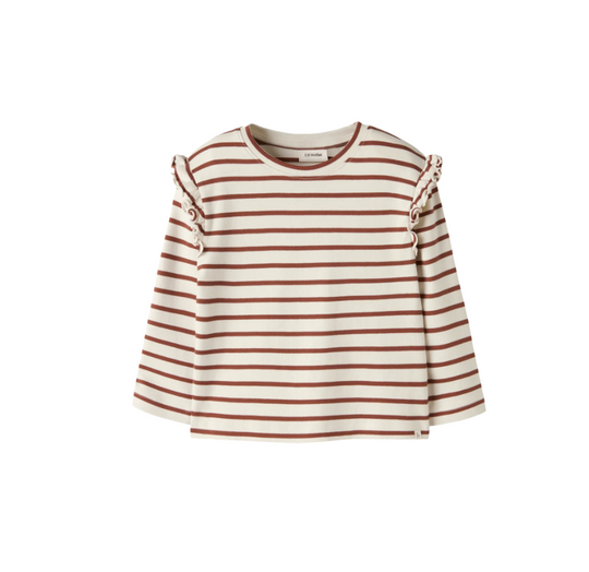 Lil Atelier Limia - Mia LS Loose Top - Turtledove/Maple Syrup