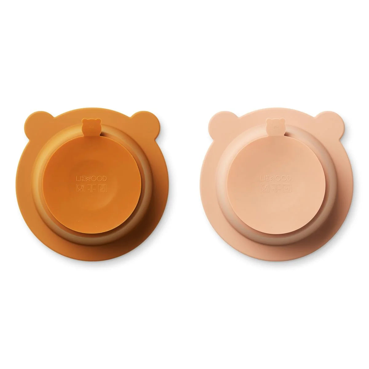 Liewood Peony - Suction Bowl - 2-pack - Mustard / Tuscany Rose Mix
