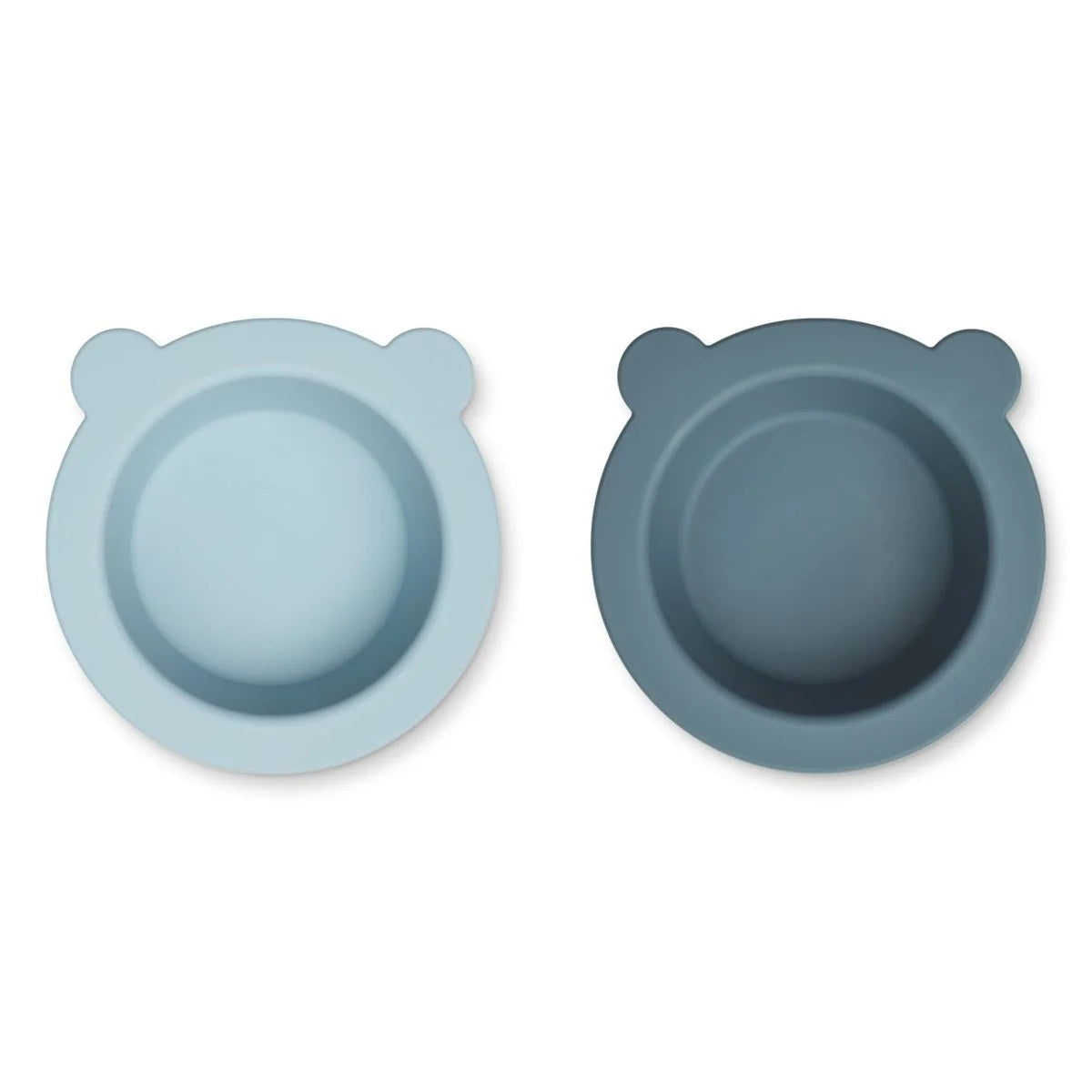 Liewood Peony - Suction Bowl - 2-pack - Sea Blue / Whale Blue