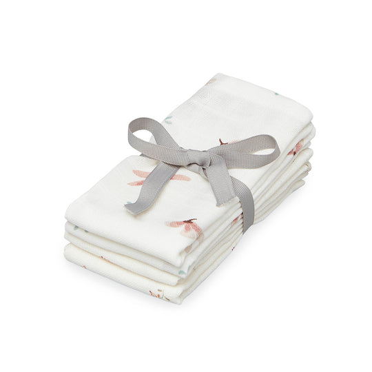 Cam Cam Copenhagen 4 Vaskeklude - Poppies & Windflower Creme