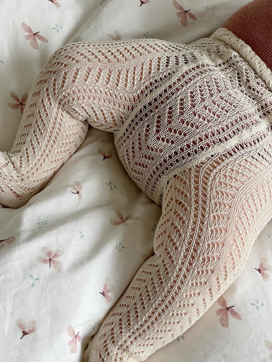 Condor Strømpebukser med All Over Hulmønster - Lino / Beige