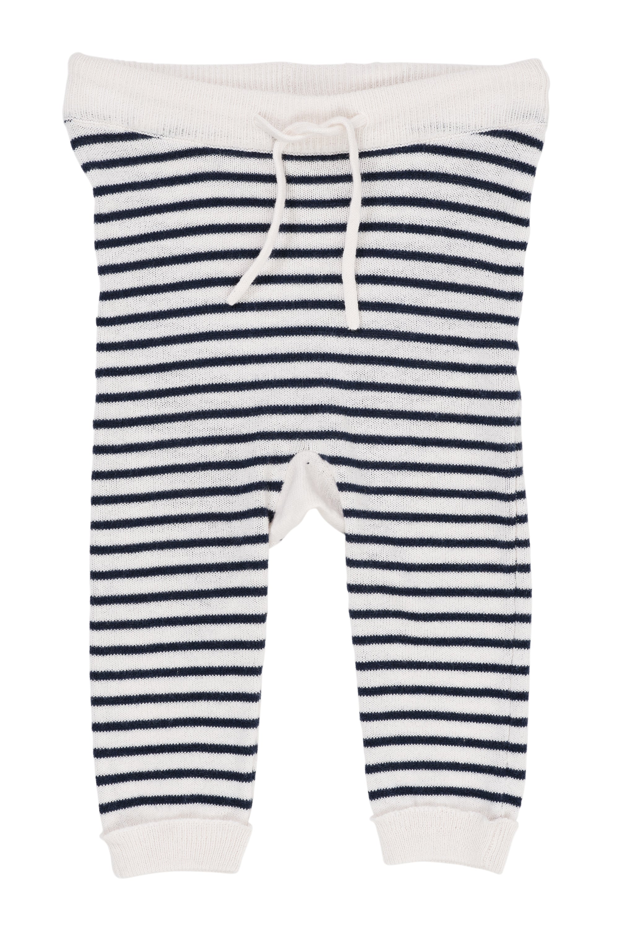 Copenhagen Colors Strik Leggings med Striber - Cream/Navy