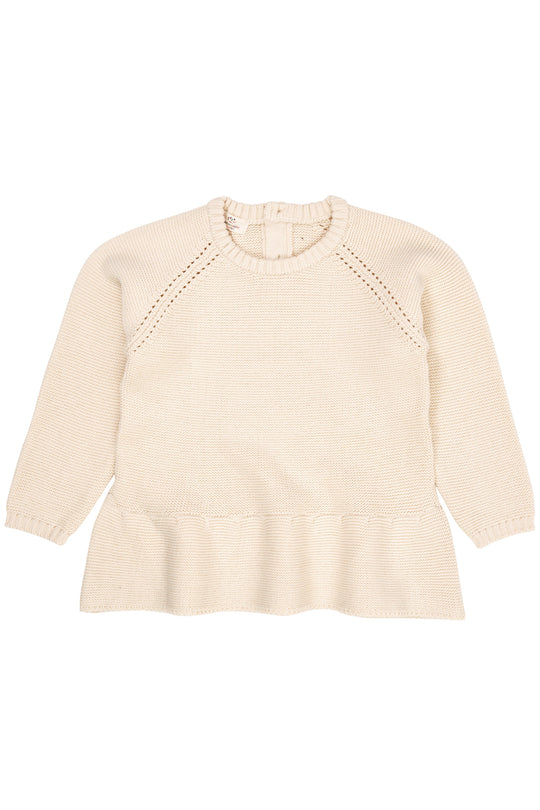 Copenhagen Colors Strik Bluse med flæse - Cream
