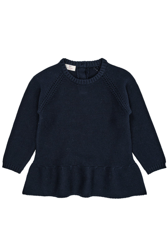 Copenhagen Colors Strik Bluse med flæse - Navy