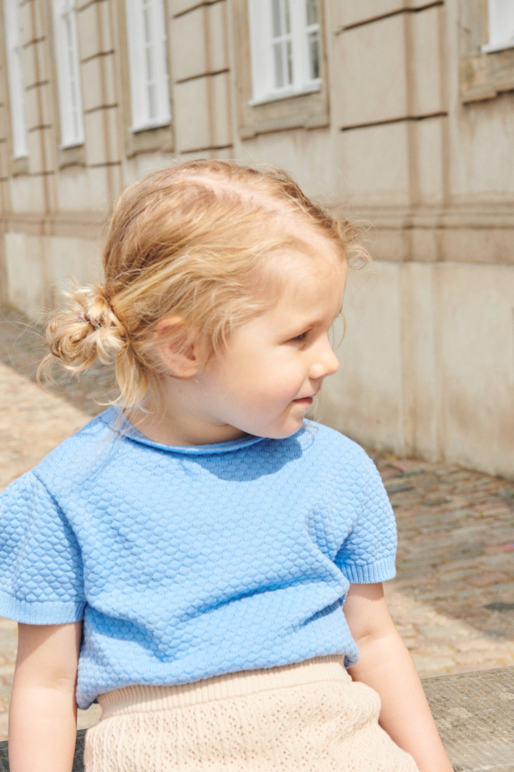 Copenhagen Colors Margueritte Strik T-shirt - Sky Blue