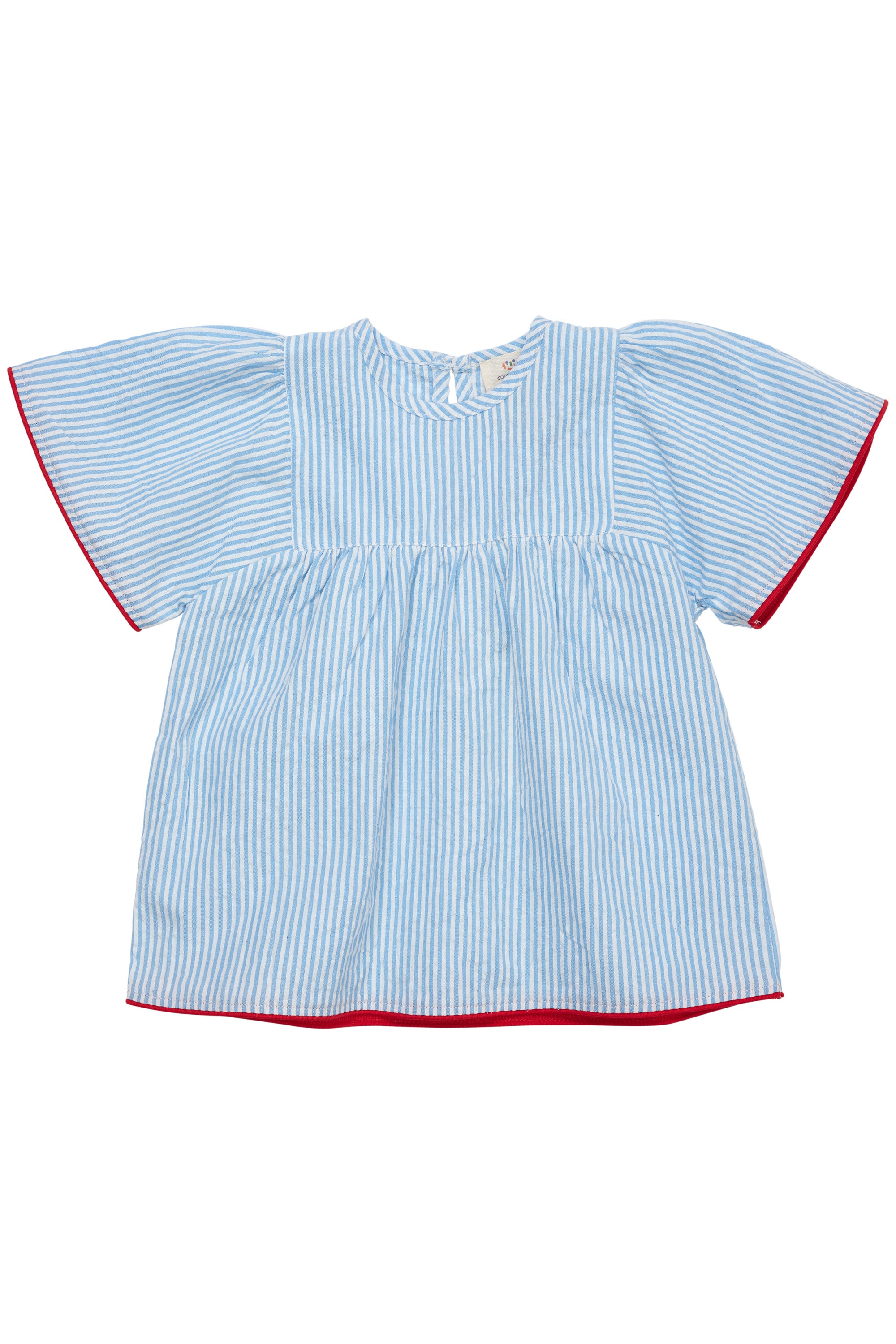 Copenhagen Colors Bluse - Sky blue/Cream stripe