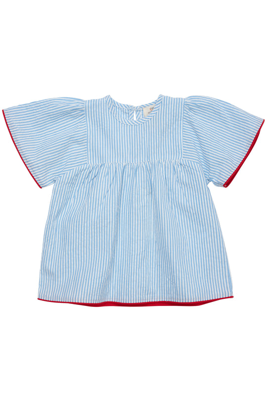 Copenhagen Colors Bluse - Sky blue/Cream stripe