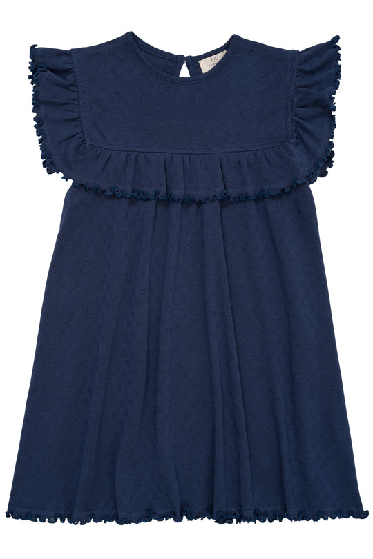 Copenhagen Colors Pointelle Hjerte Kjole - Navy