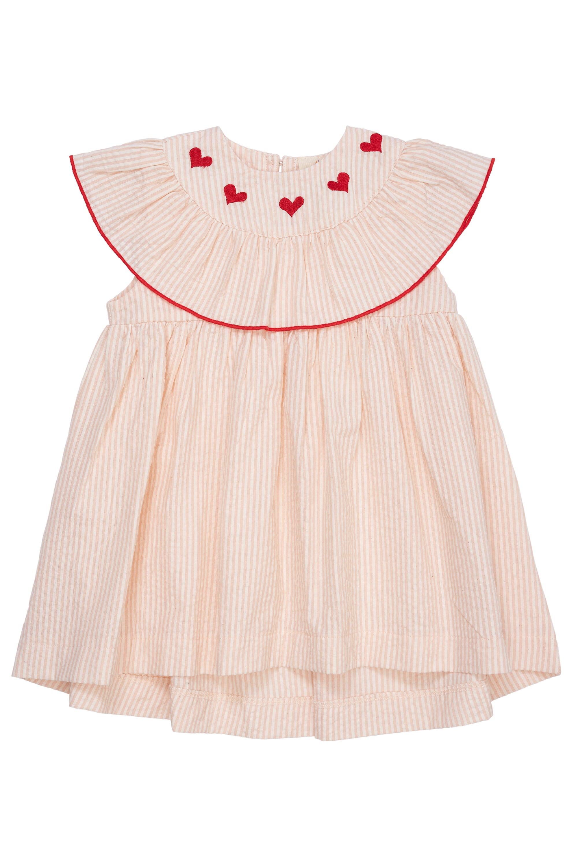 Copenhagen Colors Kjole med hjerter - Dusty Rose/Cream stripe