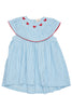 Copenhagen Colors Kjole med hjerter - Sky blue/Cream stripe
