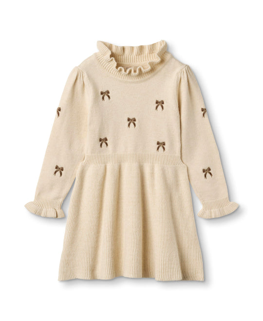 Fliink Benna Bow Dress- Sandshell