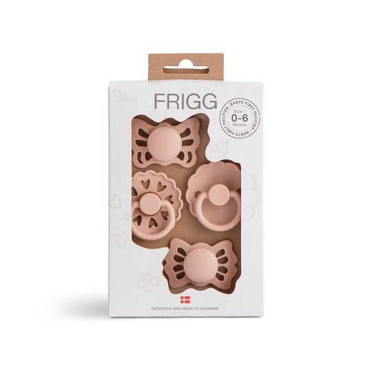FRIGG Baby's First pacifier 4-pack Floral heart - Blush