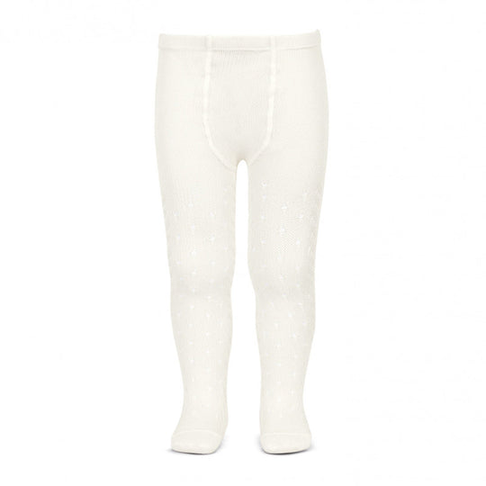 Condor Strømpebukser med prikket hulmønster - Hvid