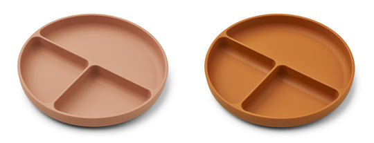 Liewood Harvey ruminddelt tallerken - Dark Rose / Mustard Mix