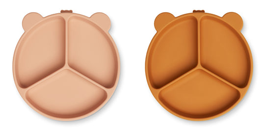 Liewood Stacy ruminddelt tallerken - Mustard / Rose Mix