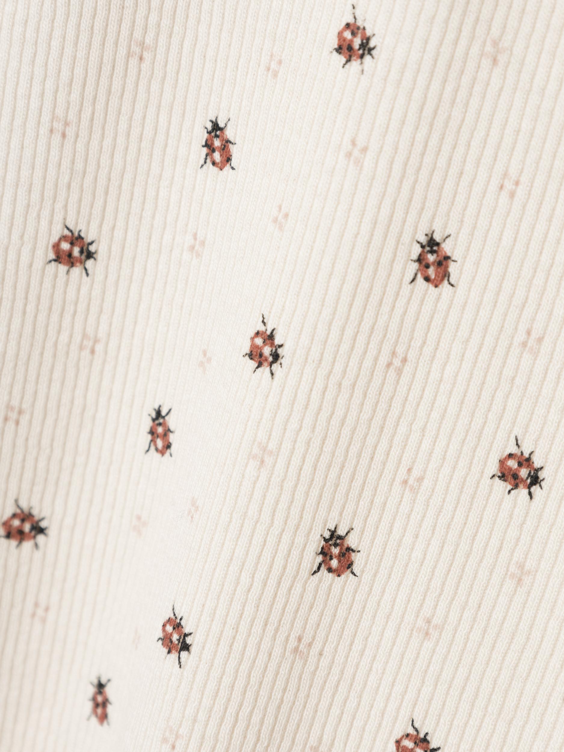 Lil Atelier Gago Kna Slim Top med Mariehøne - Whitecap Gray