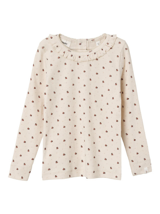 Lil Atelier Gago Slim Top med Mariehøne - Baked Grey