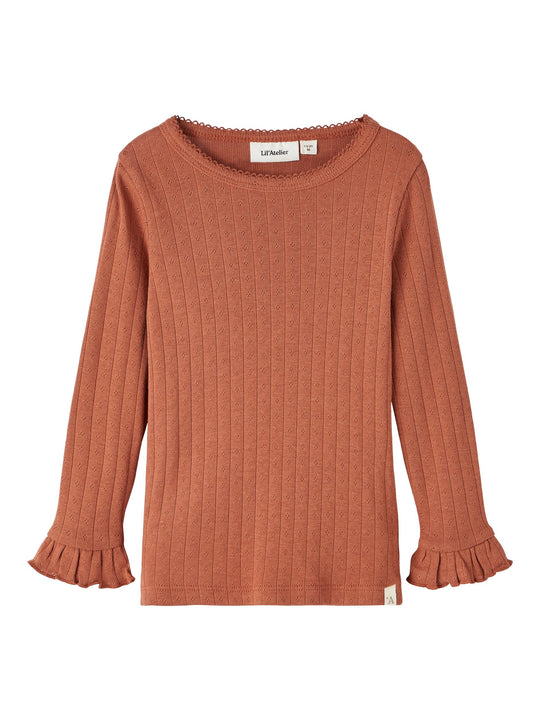 Lil Atelier Rachel Slim Poientelle Bluse - Baked Glay