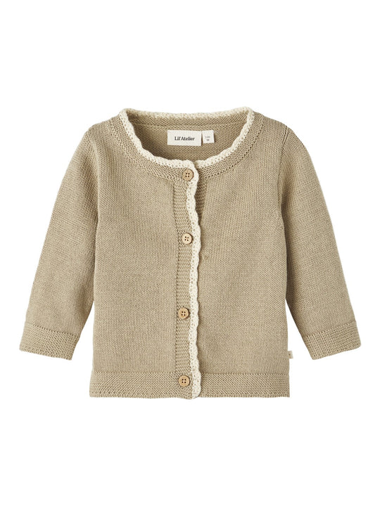 Lil Atelier Emmely Knit Cardigan - Chinchilla