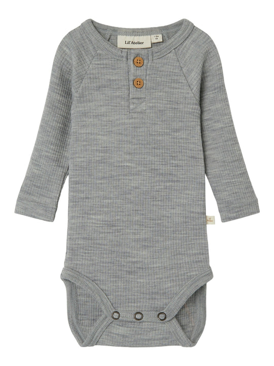 Lil Atelier Fable Wool Body - Grey Melange