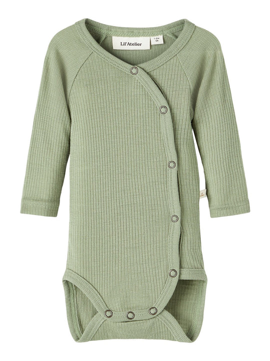 Lil Atelier Fable Wool Body - Oil Green Melange