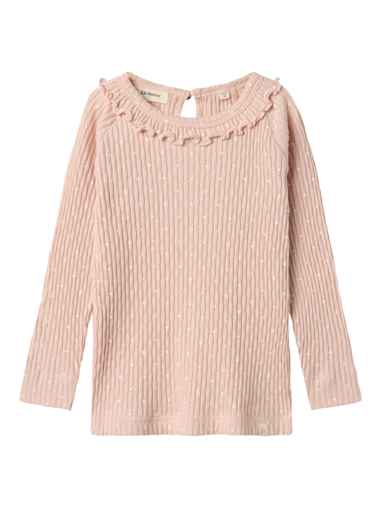 Lil Atelier Fiducia Slim Shirt med Hjerter - Peach Whip