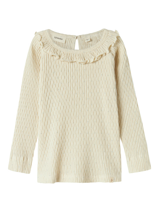 Lil Atelier Fiducia Slim Shirt med Hjerter - Turtledove