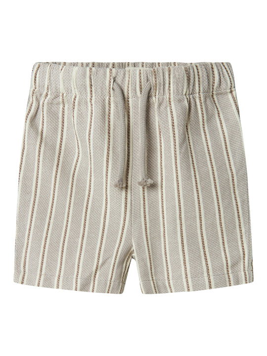 Lil Atelier Frede Stripe Loose Shorts - Mourning Dove