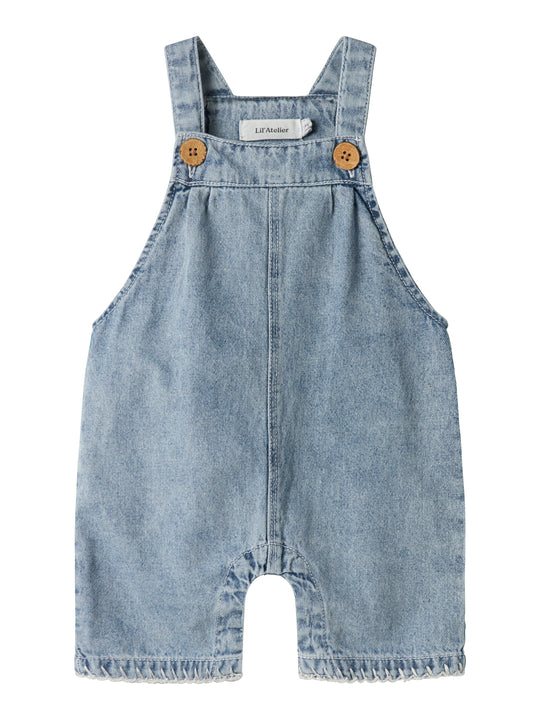 Lil Atelier Funda Denim Shorts Overall - Medium Blue Denim