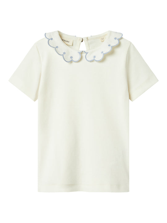 Lil Atelier Fundo Slim Top - Coconut Milk/Zen Blue