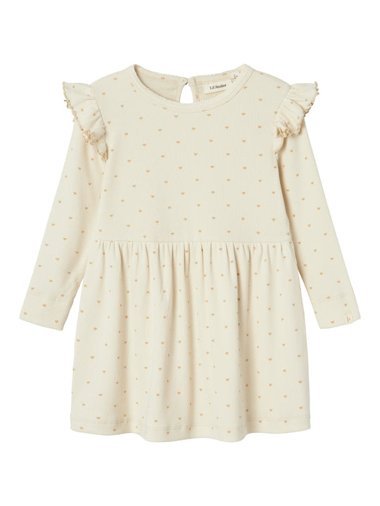 Lil Atelier Gago Kea Dress med Hjerter - Turtledove